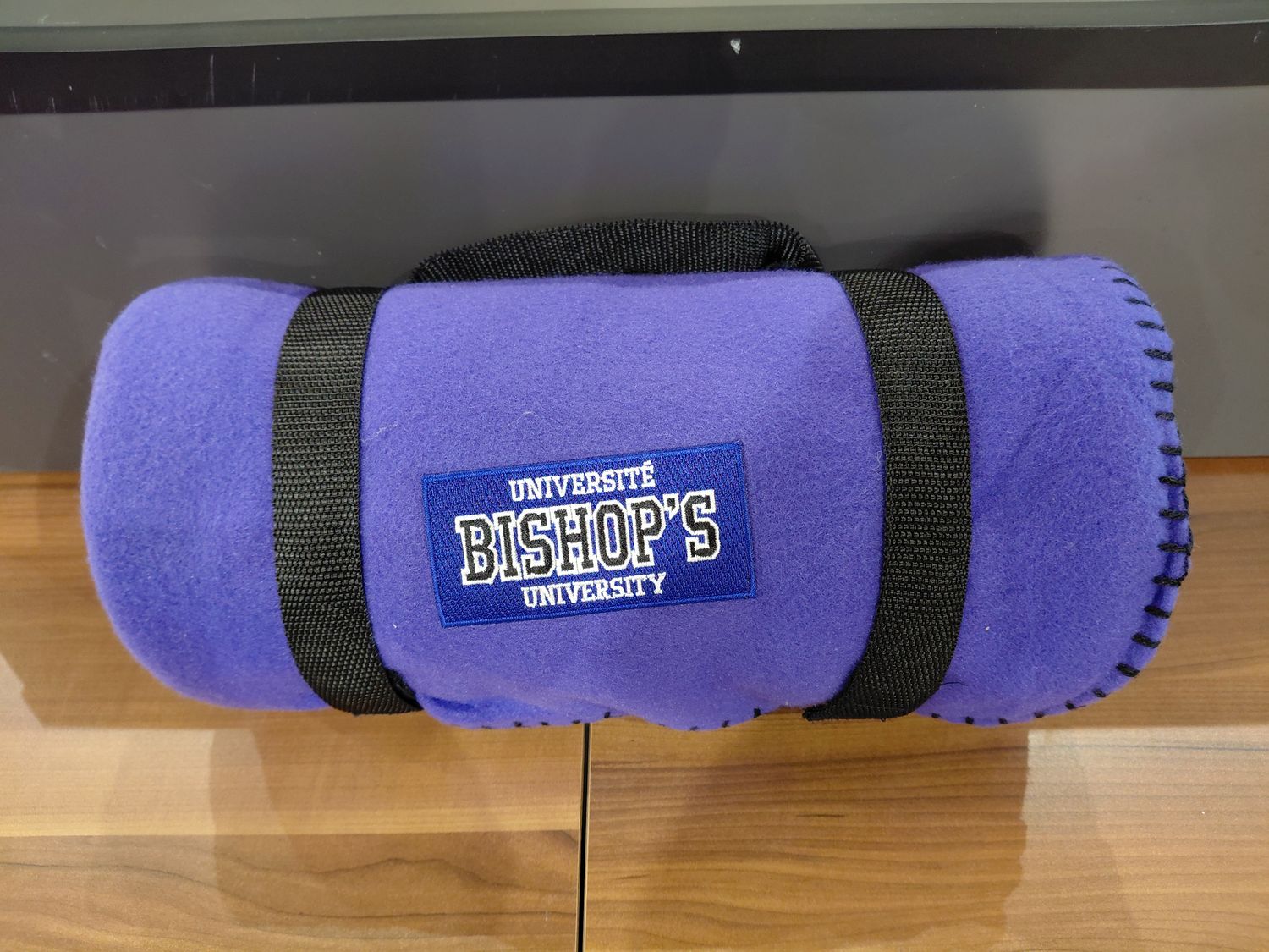 BISHOP'S FLEECE CAR BLANKET WITH STRAP