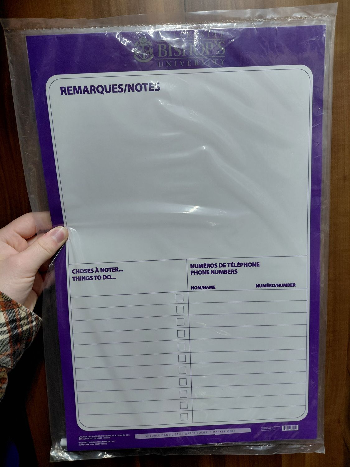 BISHOP'S MEMO BOARD CALENDAR 11X17
