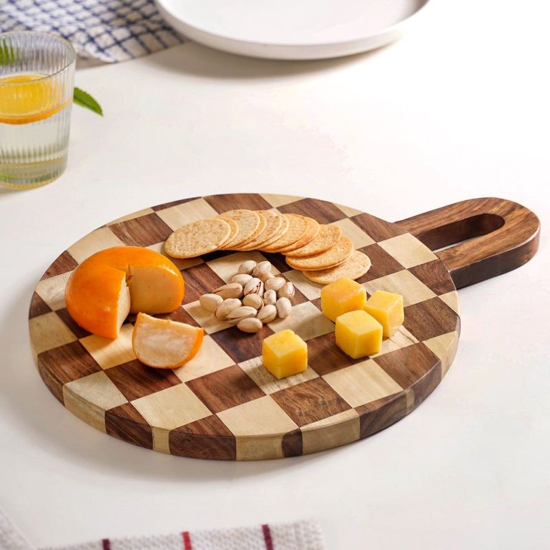 Serve And Slice Atelier Round Checkered Cheese Platter 30cm