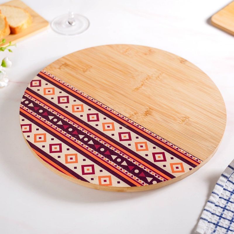 Aztec Pattern Lazy Susan Serving Platter 13 Inch