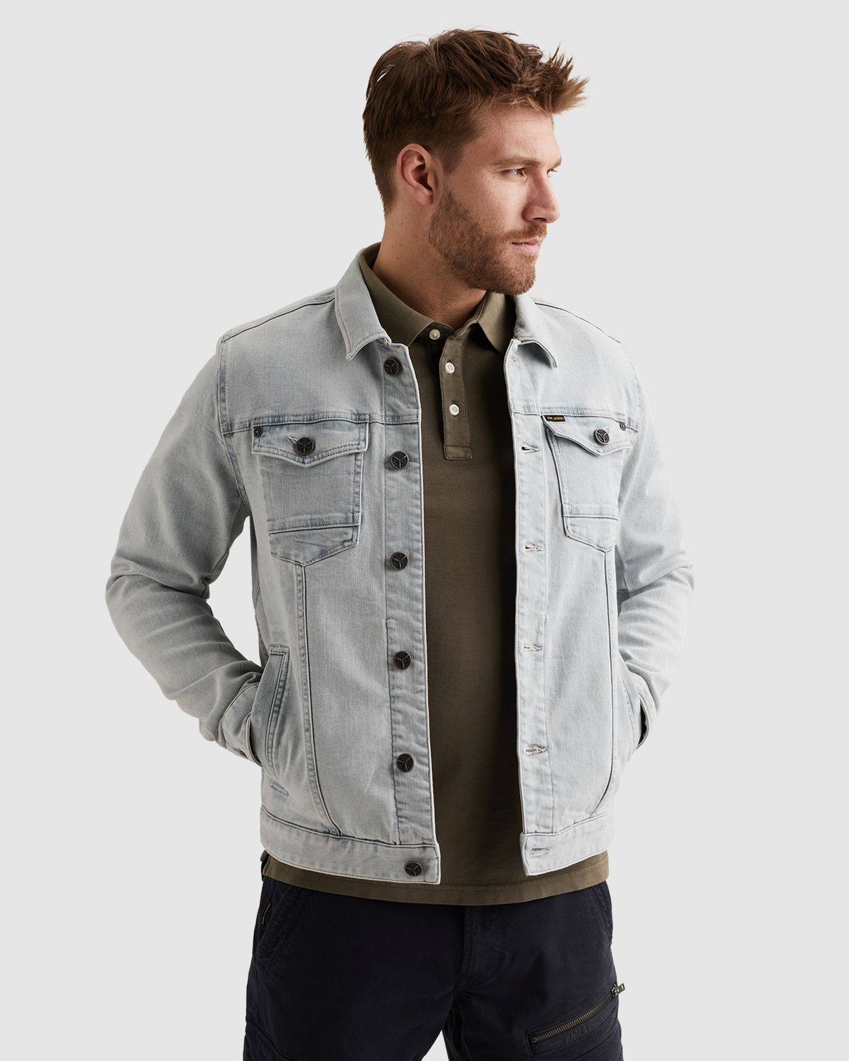 PME Legend Denim jacket met geborduurd artwork