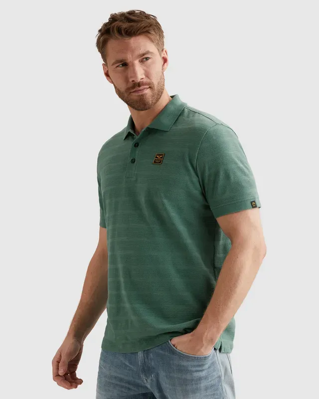 PME Legend Polo van jersey met streeppatroon
