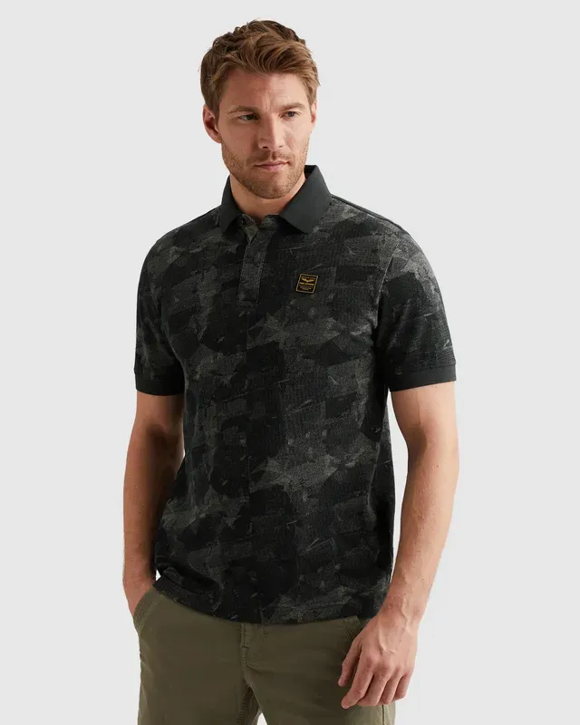 PME Legend Polo van piqué met allover print