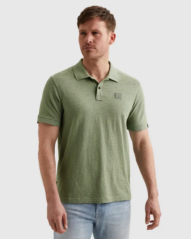 PME Legend Polo van jersey met jacquard patroon