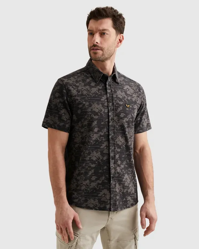 PME Legend Overhemd van jersey piqué met allover print