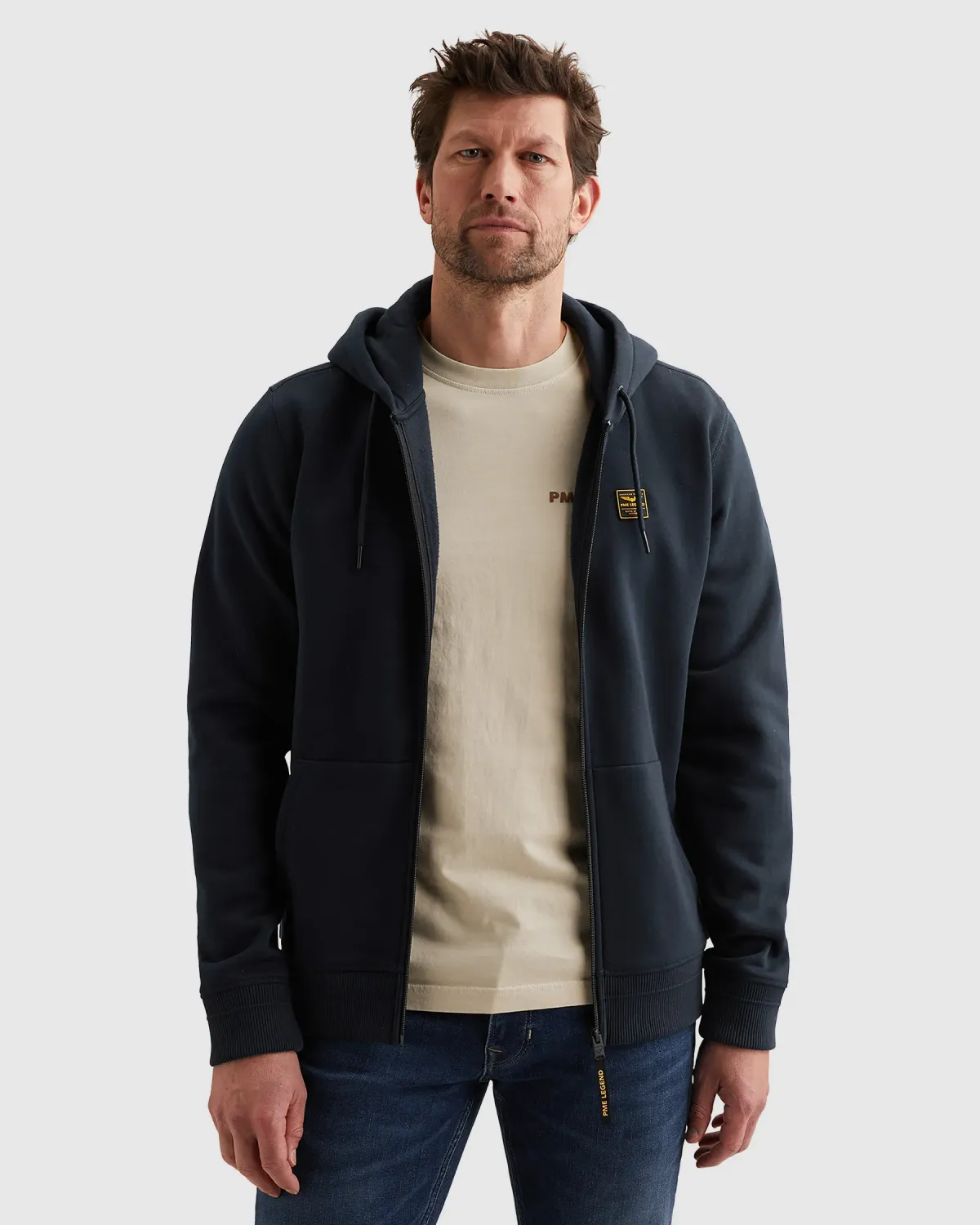 PME Legend Sweat jacket met capuchon en ritssluiting