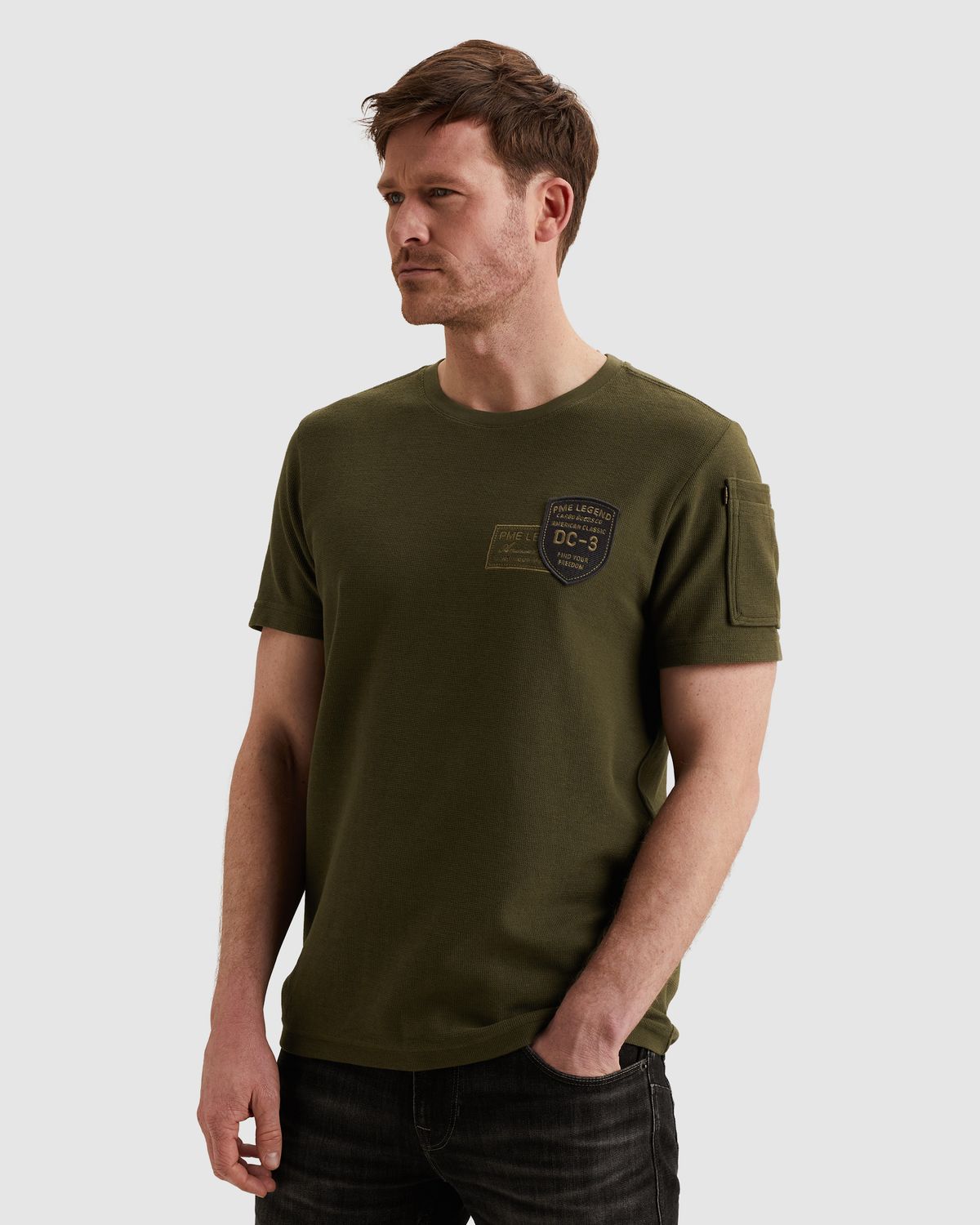 PME Legend T-shirt met artwork en flight pocket PTSS2602572-6415