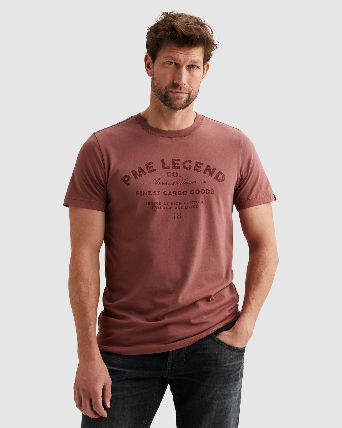 PME Legend T-shirt van jersey met artwork PTSS2602560-4085