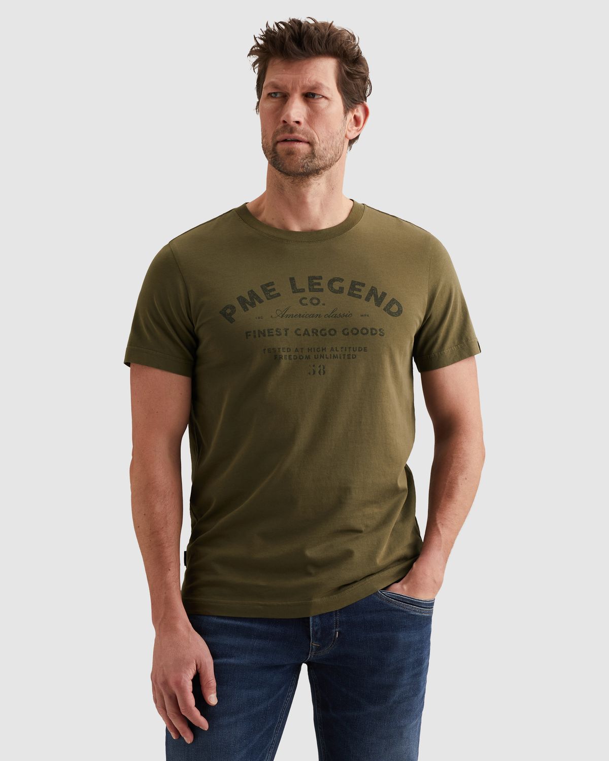 PME Legend T-shirt van jersey met artwork PTSS2602560-6415