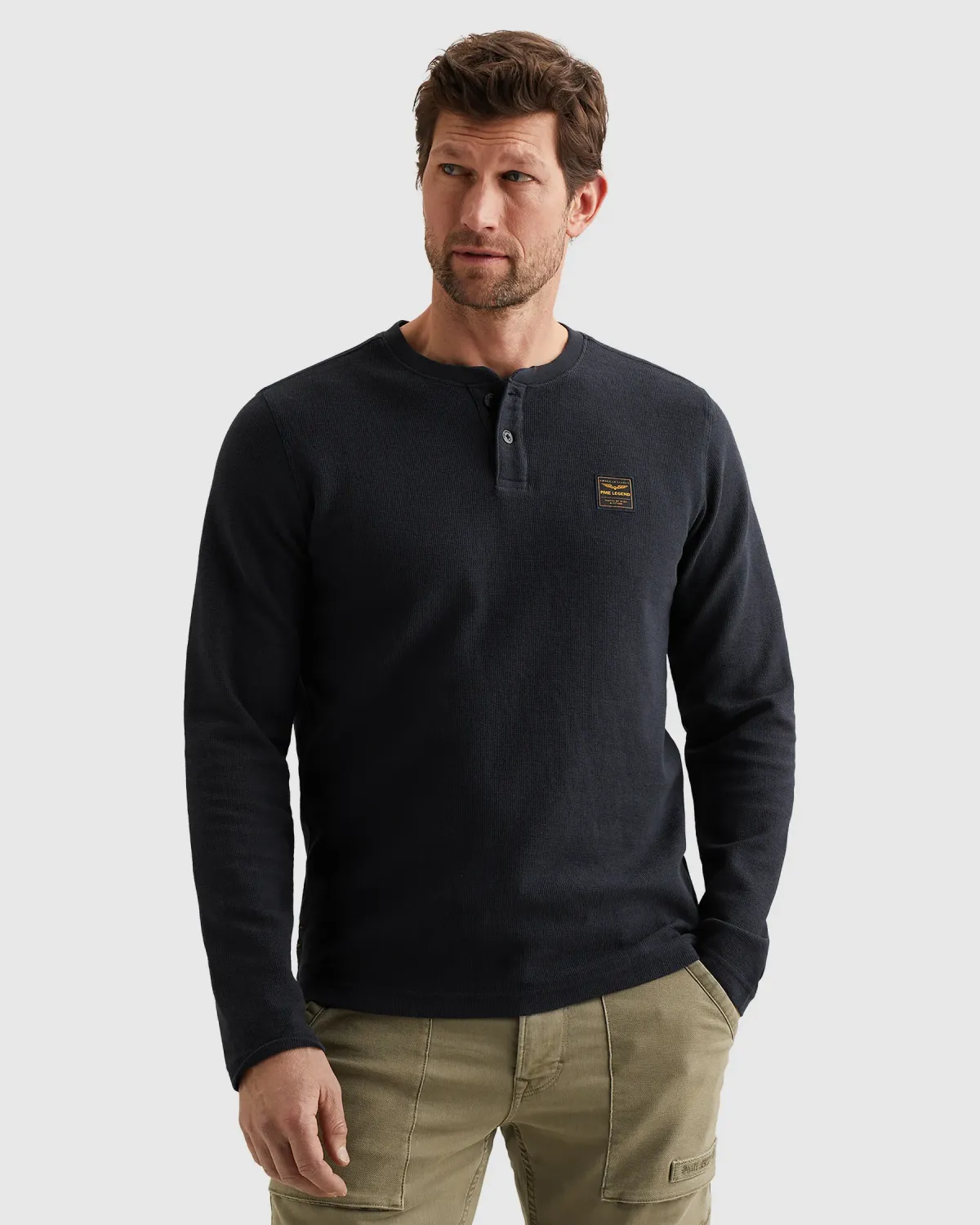 PME Legend Henley T-shirt met lange mouwen