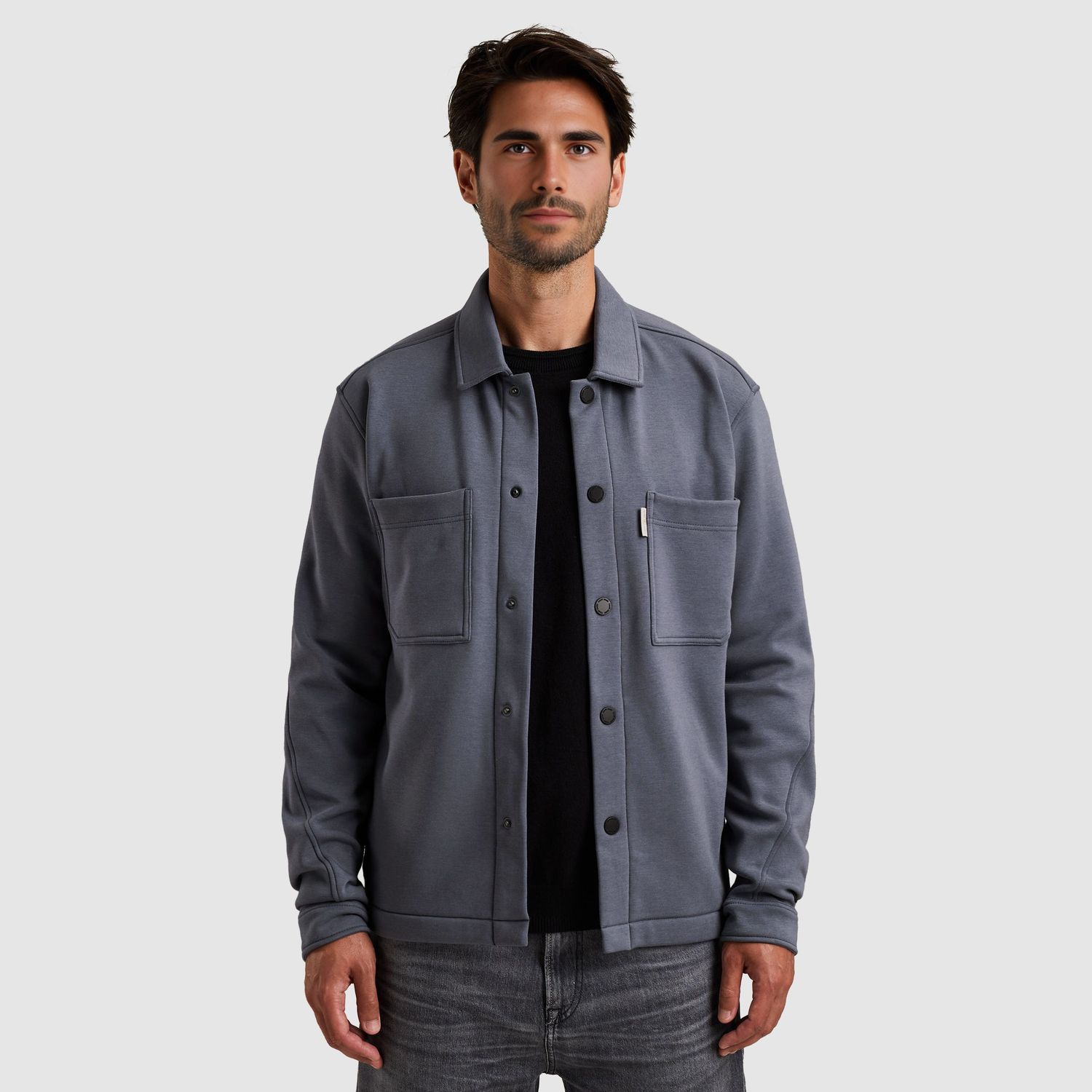Cast Iron | Shirt jacket van interlock sweatstof CSW2511460-5277