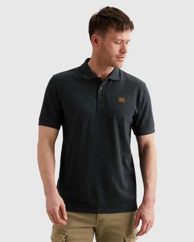 PME Legend Polo van jersey met streeppatroon