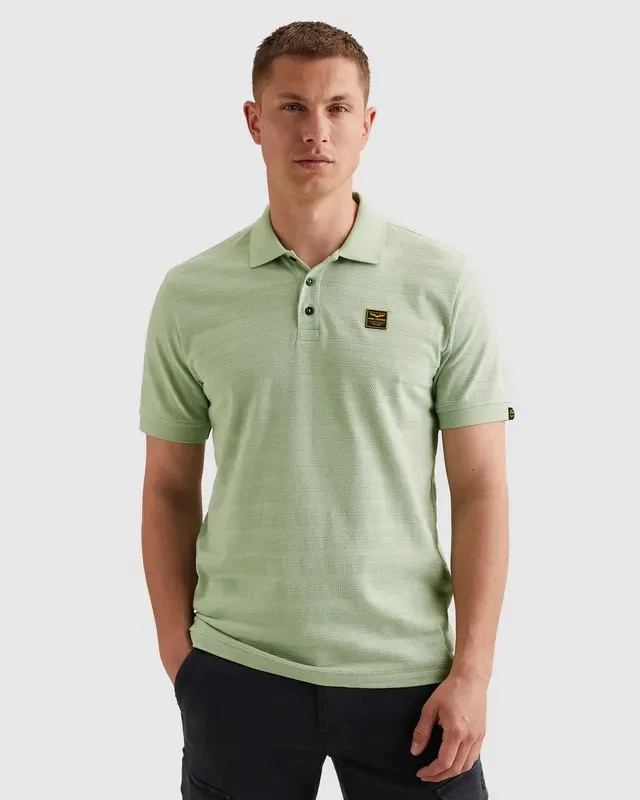 PME Legend Polo van jersey met streeppatroon