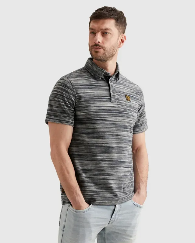 PME Legend Polo van piqué met streeppatroon