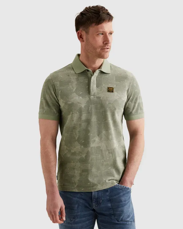 PME Legend Polo van piqué met allover print