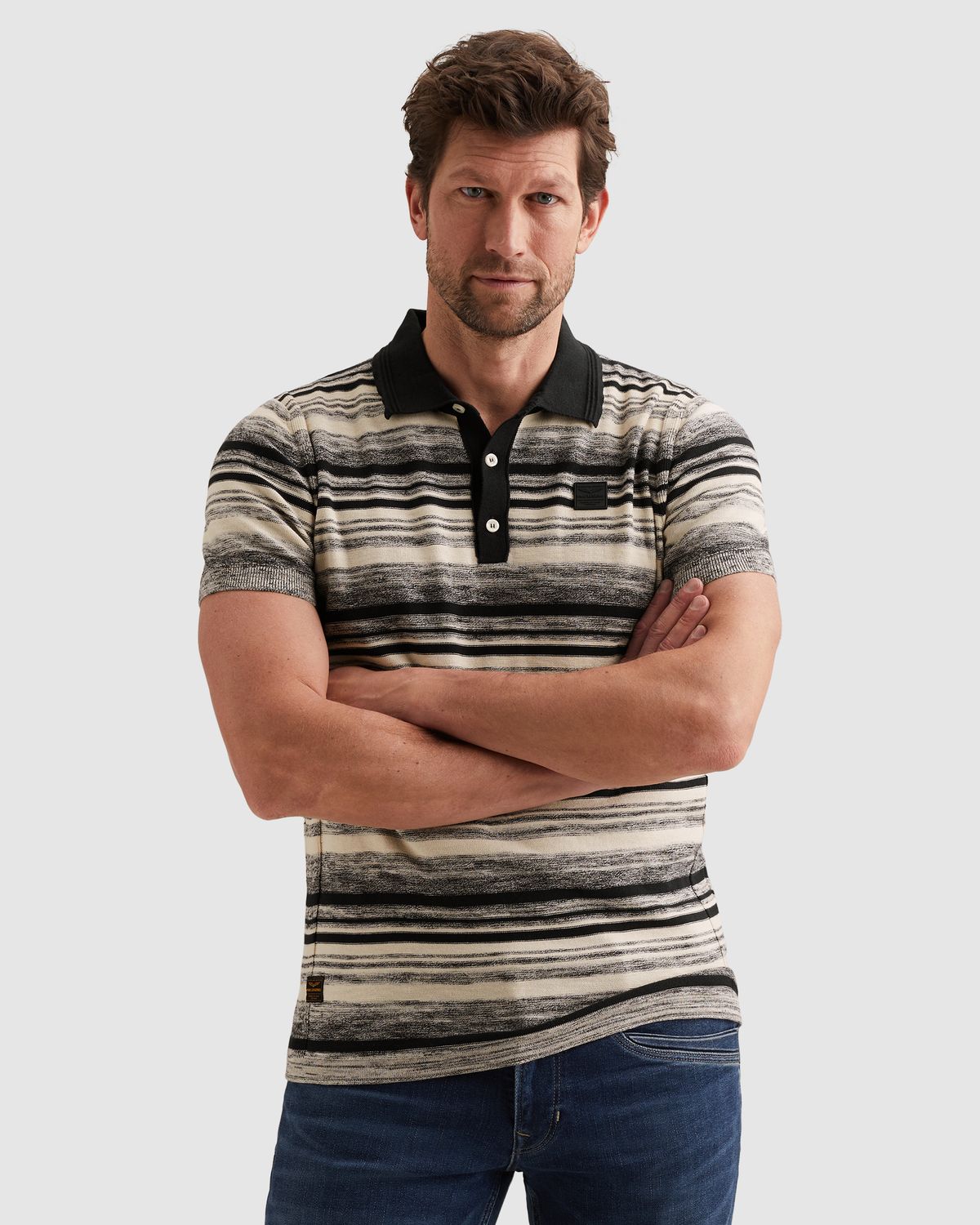 PME Legend Polo met kleurverloop en badge PPSS2602866-5281