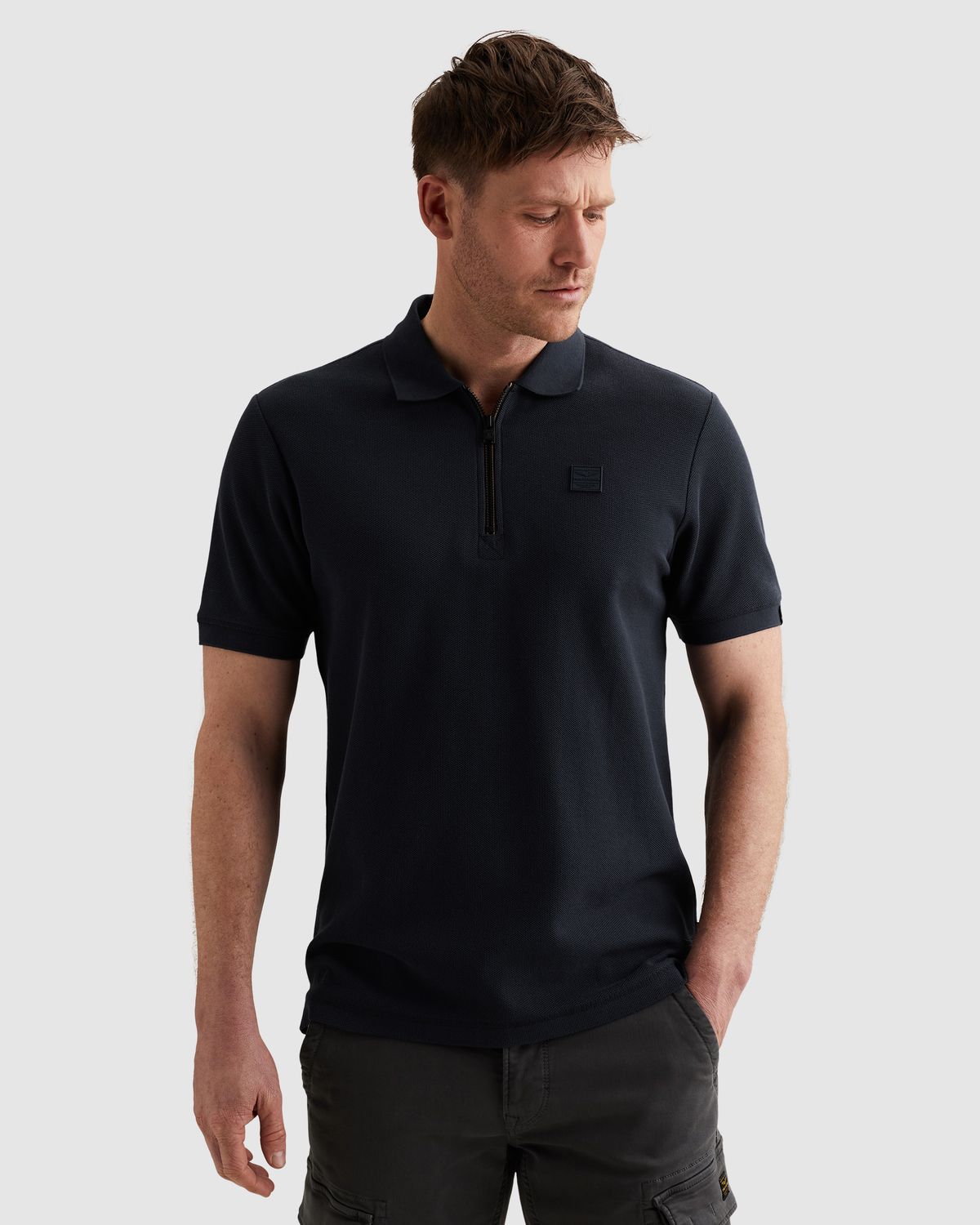 PME Legend Polo met wafelstructuur en ribkraag PPSS2602857-5116