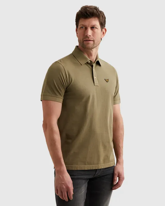 PME Legend Polo met tailwing logo en garment-dye wassing