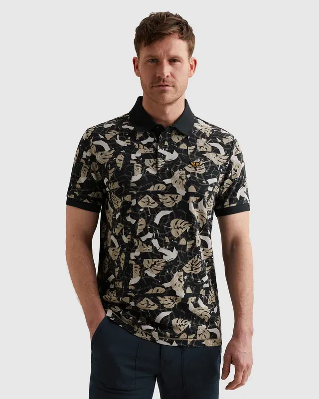 PME Legend Polo met allover print en tailwing logo