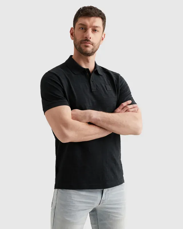 PME Legend Polo van jersey met jacquard patroon