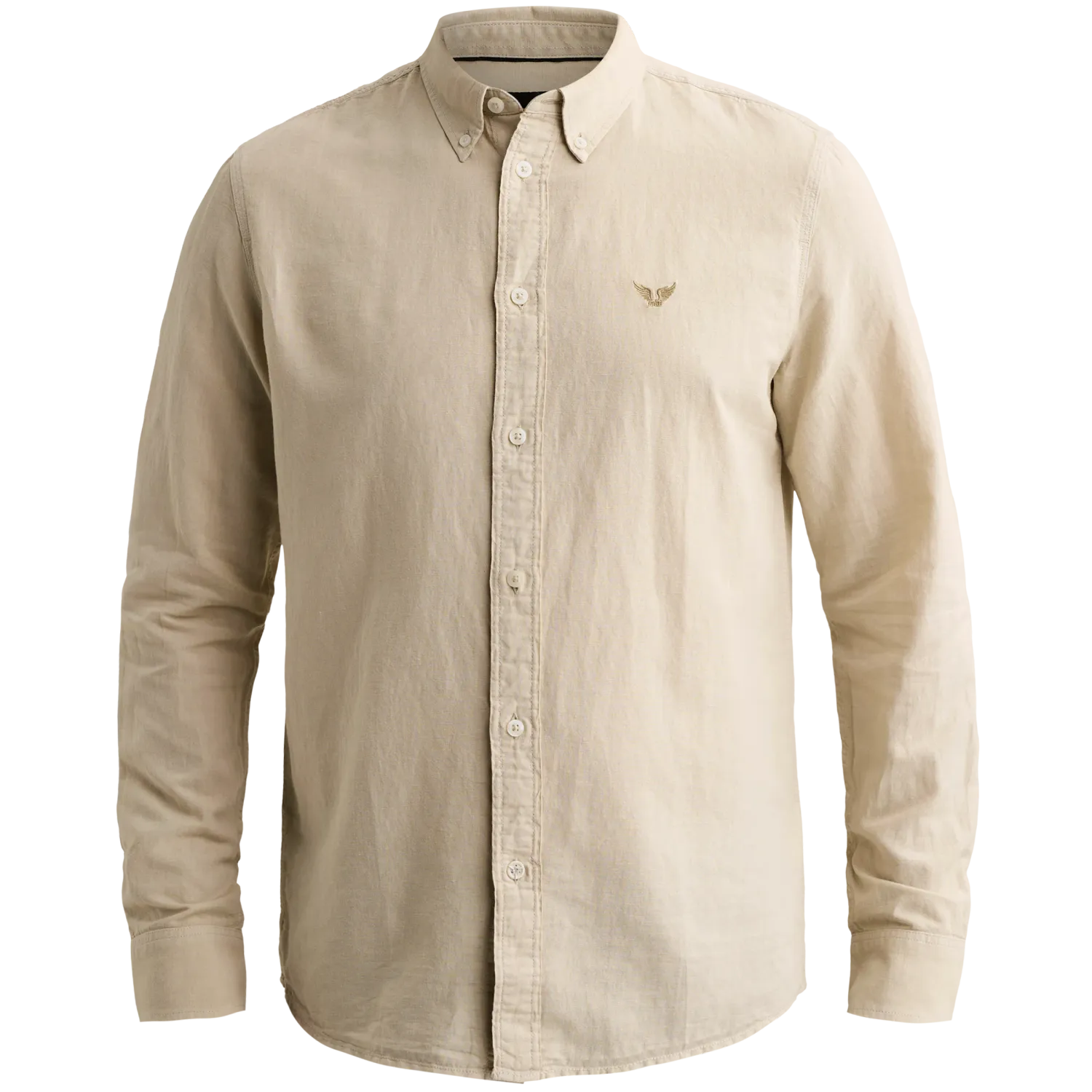 PME Legend Overhemd van een katoen/linnenblend garment-dye wassing