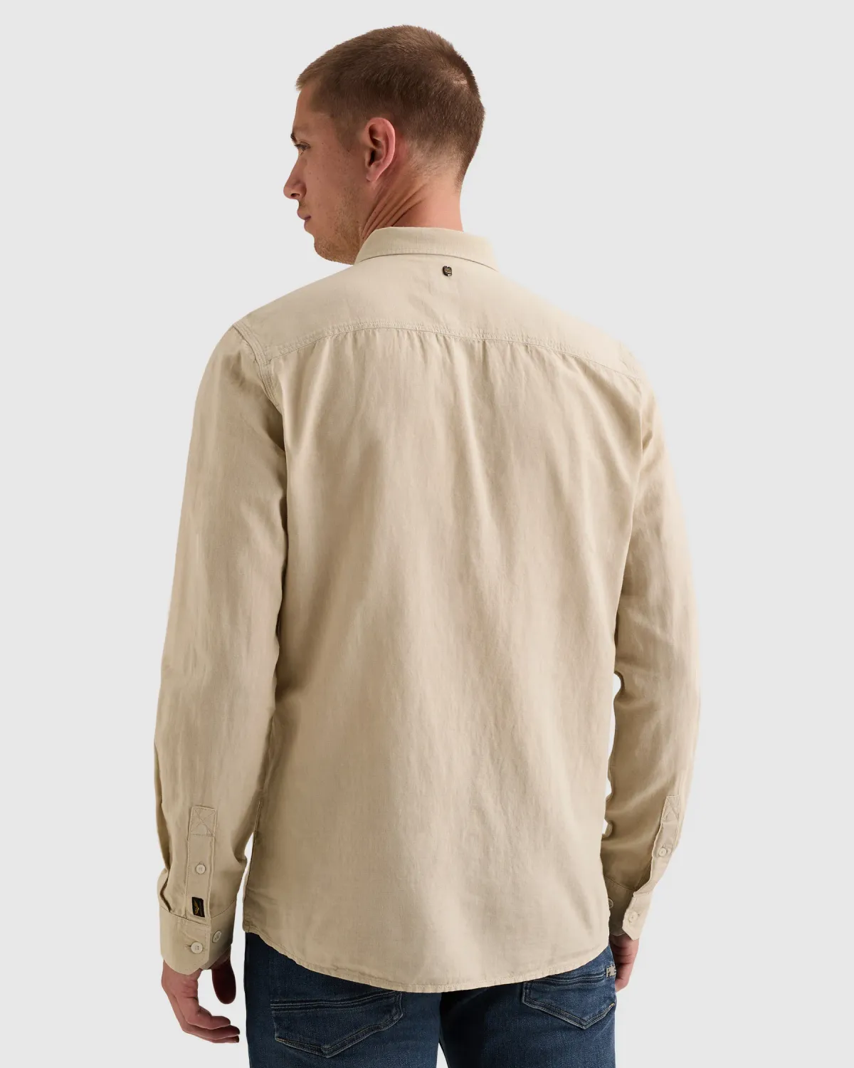 PME Legend Overhemd van een katoen/linnenblend garment-dye wassing