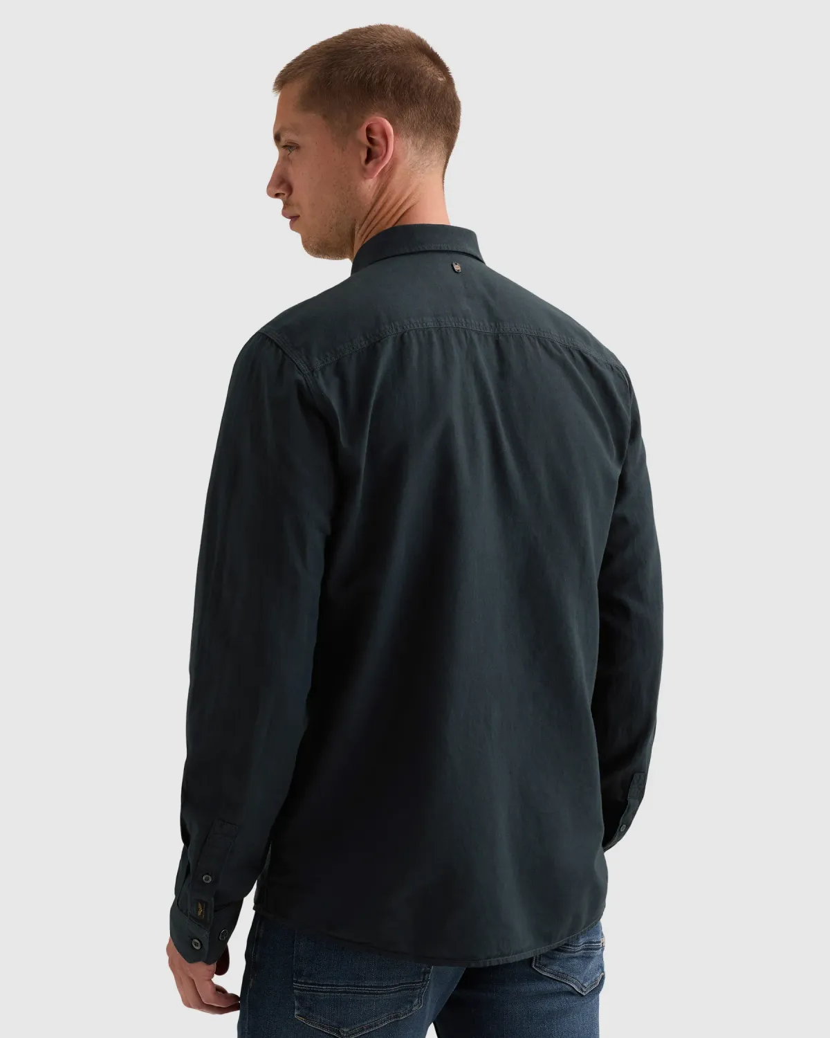 PME Legend Overhemd van een katoen/linnenblend garment-dye wassing