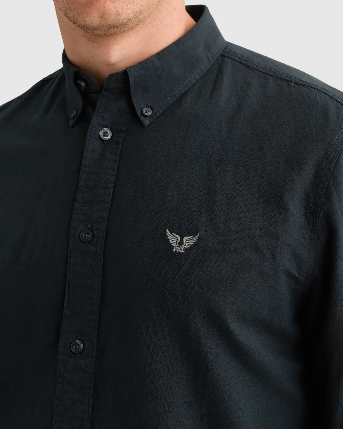 PME Legend Overhemd van een katoen/linnenblend garment-dye wassing