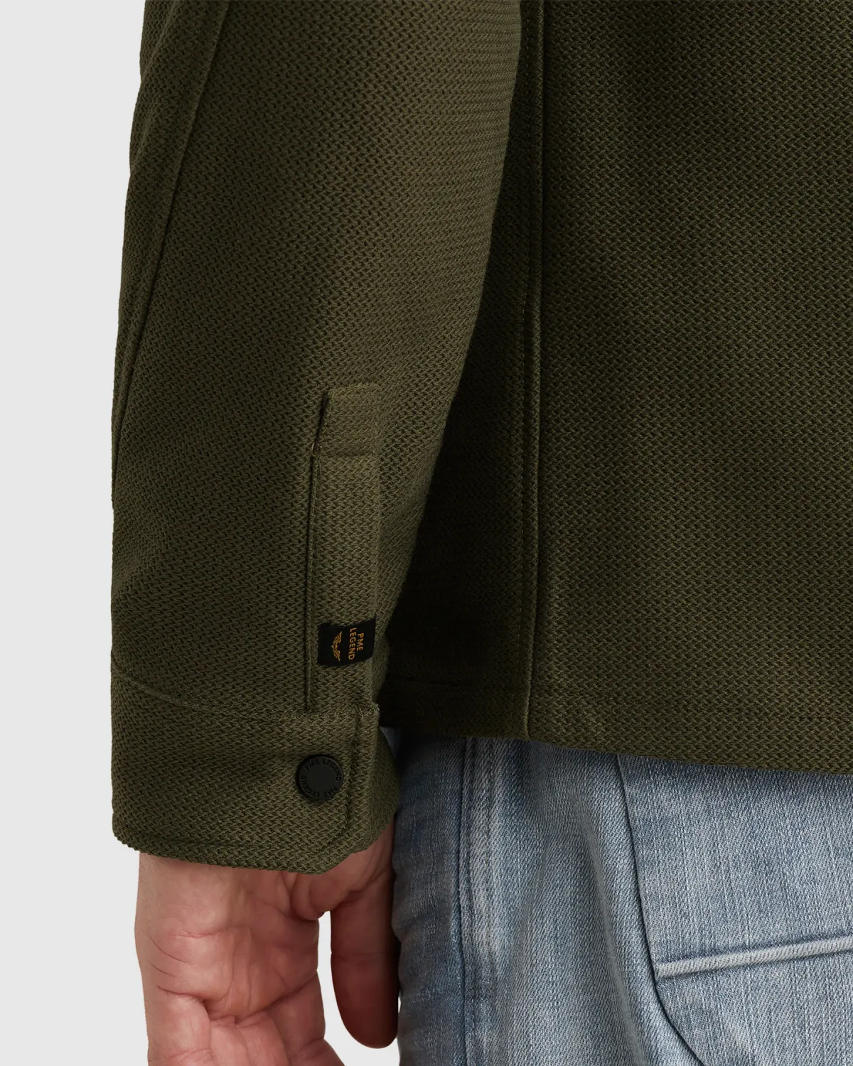 PME Legend Shirt jacket met ritssluiting en badge