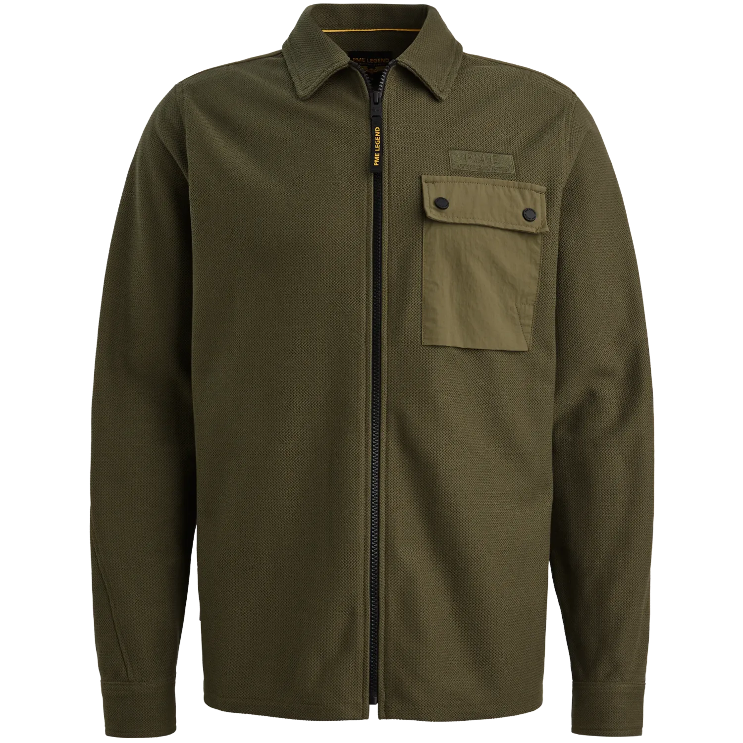 PME Legend Shirt jacket met ritssluiting en badge