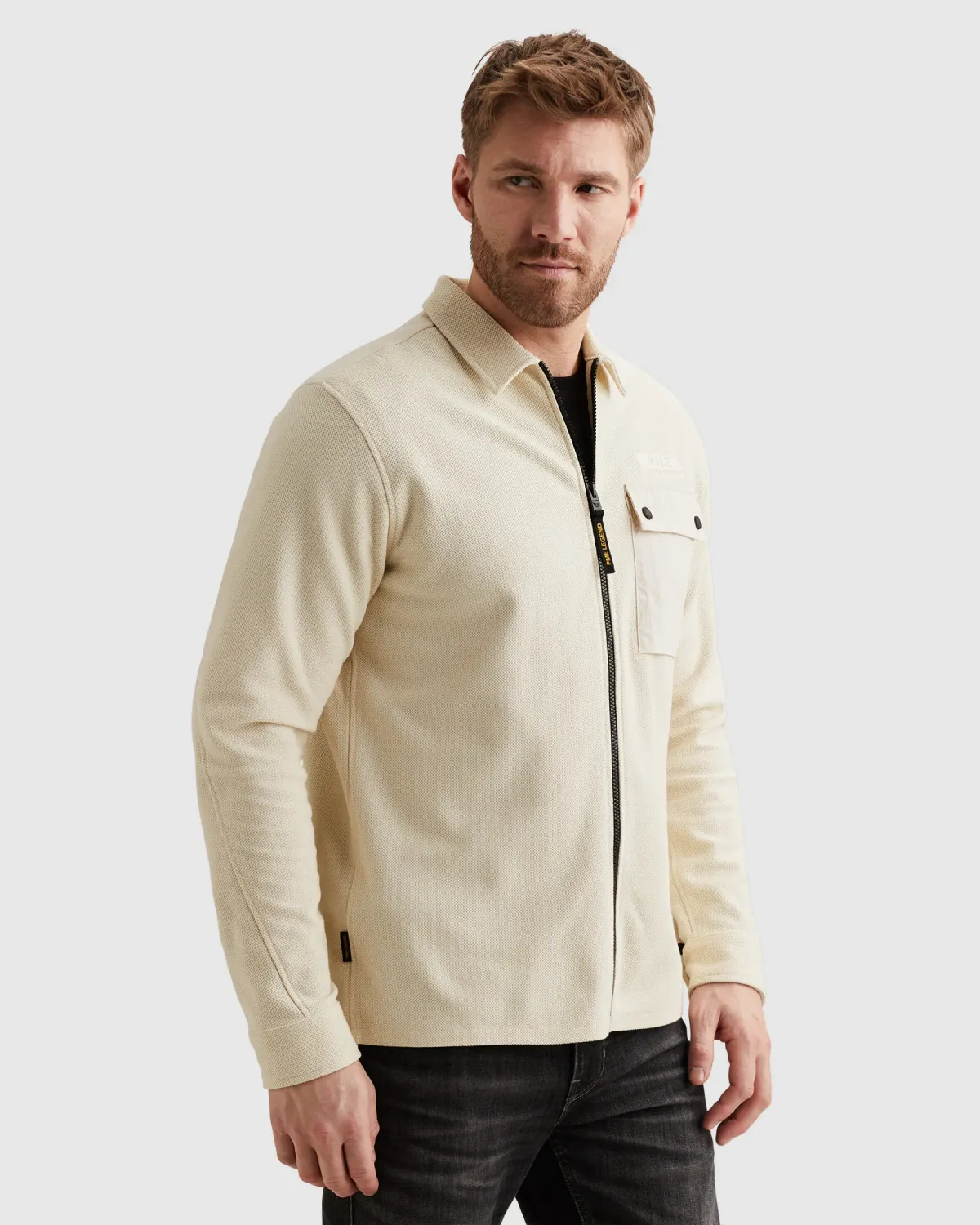 PME Legend Shirt jacket met ritssluiting en badge
