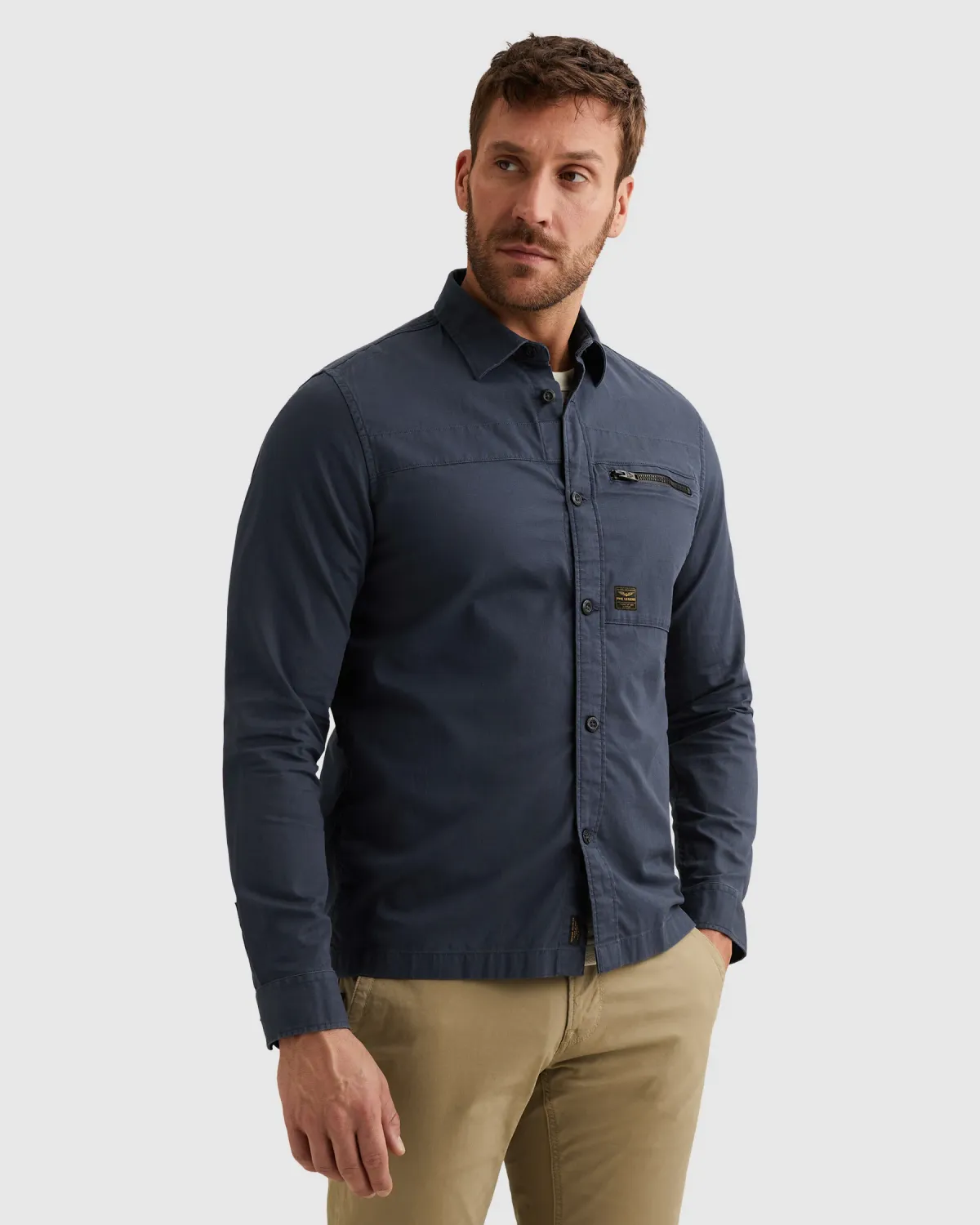 PME Legend Shirt jacket met knoopsluiting en borstzak