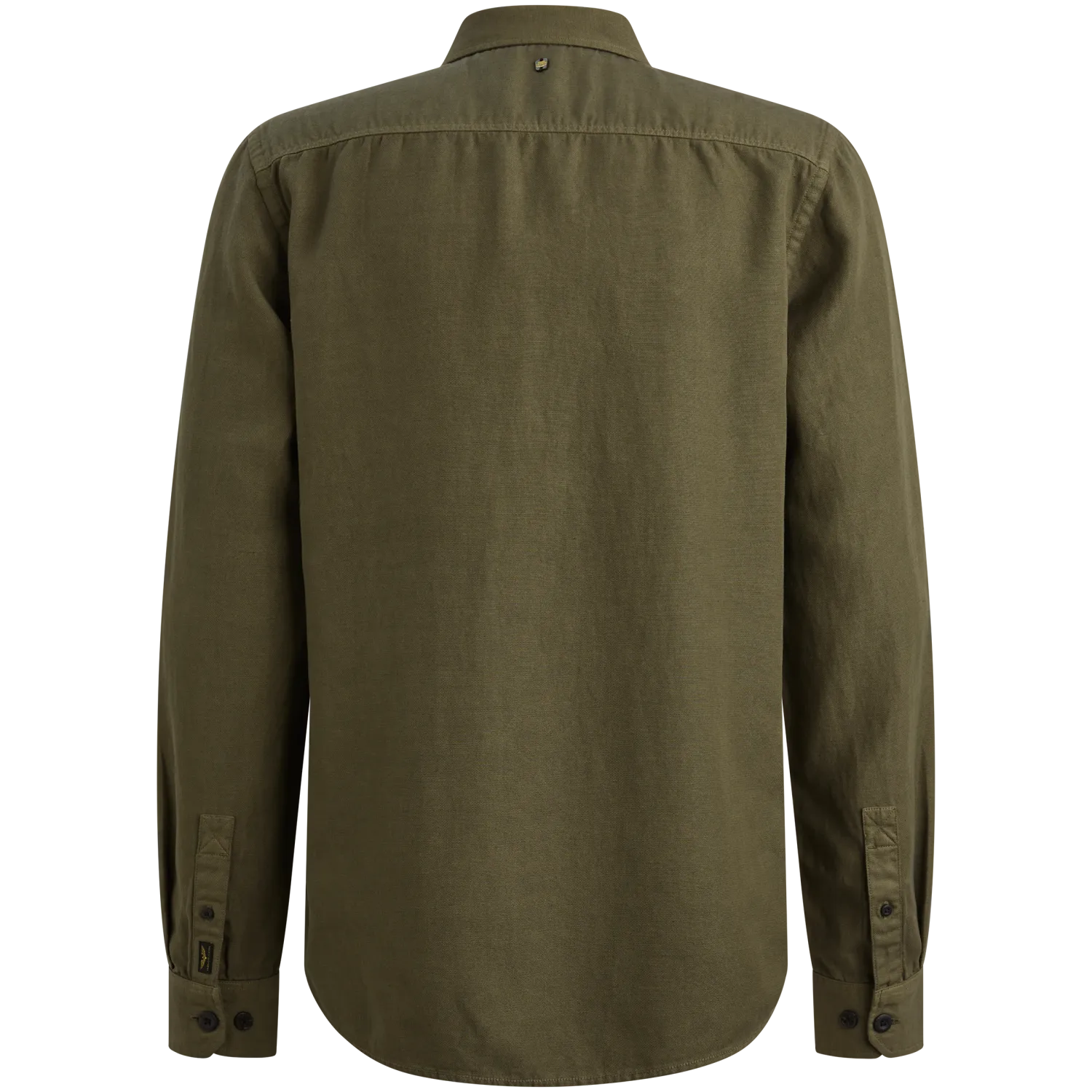 PME Legend Overhemd van katoen/linnen met stitching details