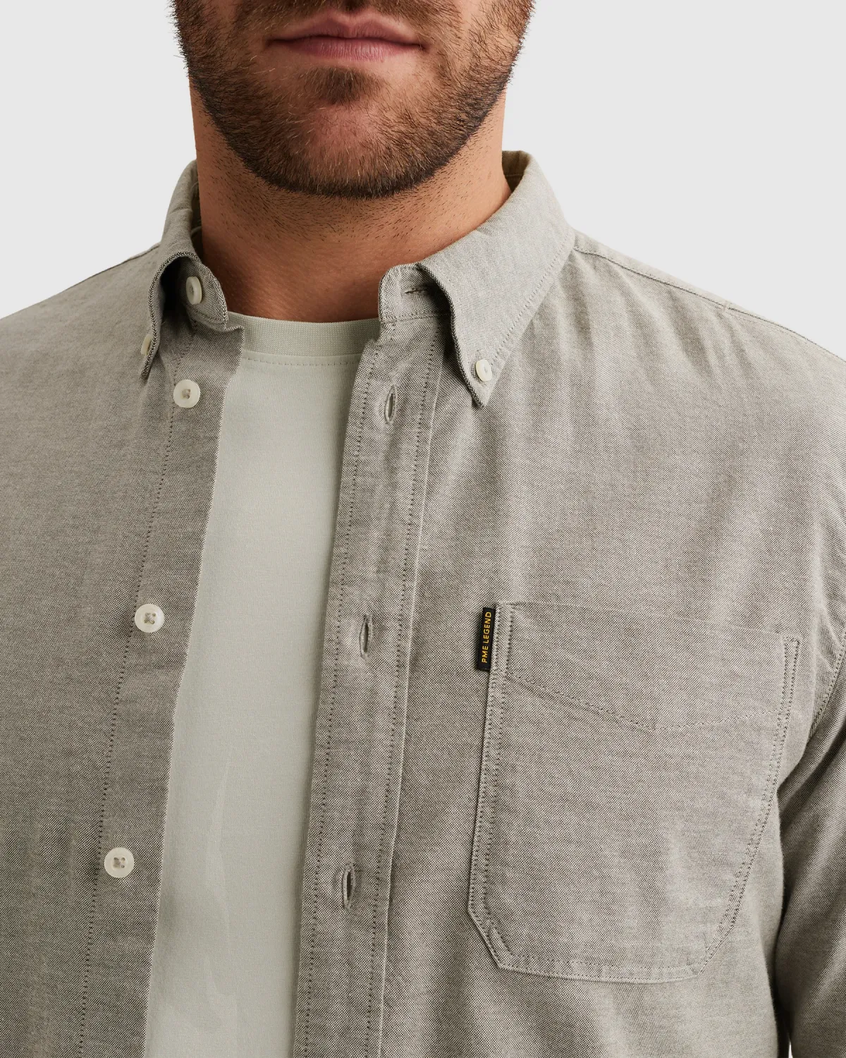 PME Legend Oxford overhemd met borstzak en button down kraag