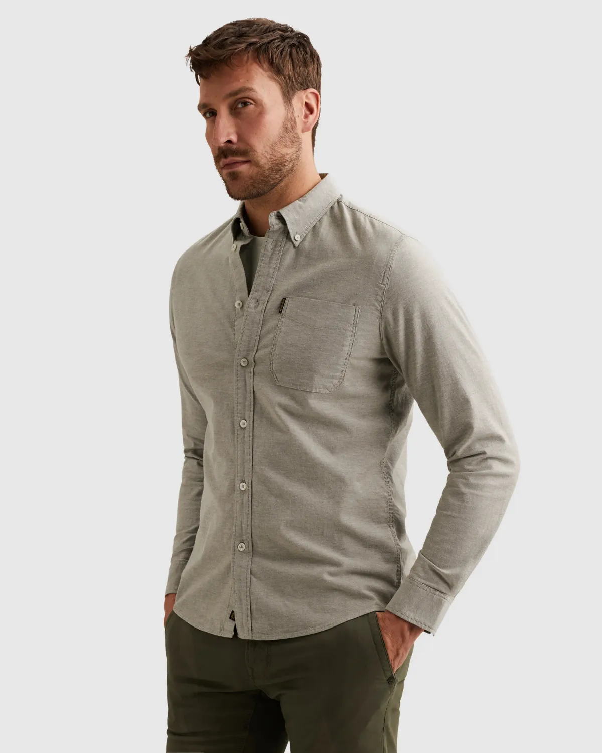 PME Legend Oxford overhemd met borstzak en button down kraag
