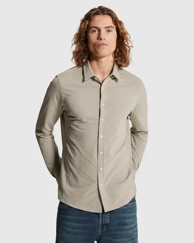 Cast Iron Shirt with textured stripe pattern CSI2602218-8023