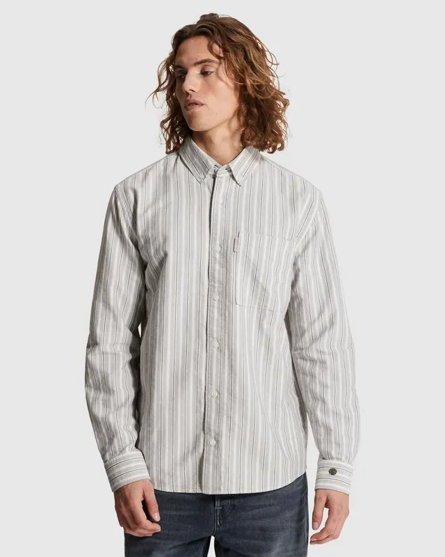 Cast Iron Shirt with stripe pattern and button-down collar CSI2602203-5314