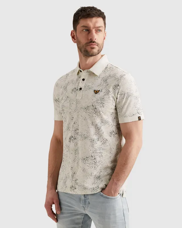PME Legend Polo van jersey met allover print