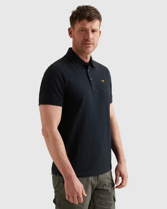 PME Legend Polo van jersey met allover jacquardpatroon