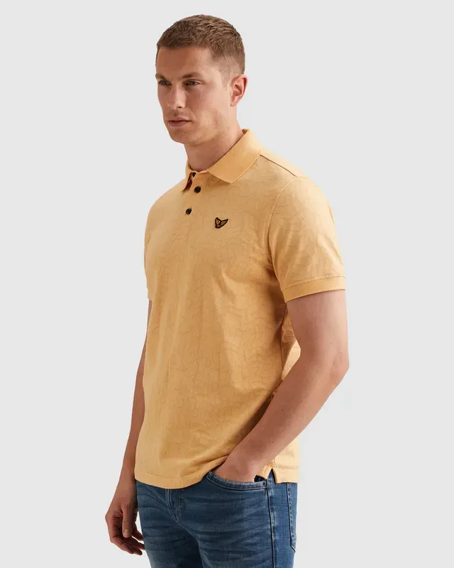 PME Legend Polo van jersey met allover jacquardpatroon