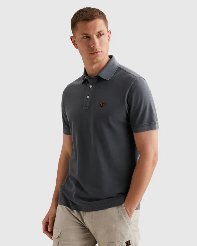 PME Legend Polo met tailwing logo en garment-dye wassing