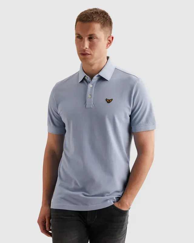 PME Legend Polo met tailwing logo en garment-dye wassing