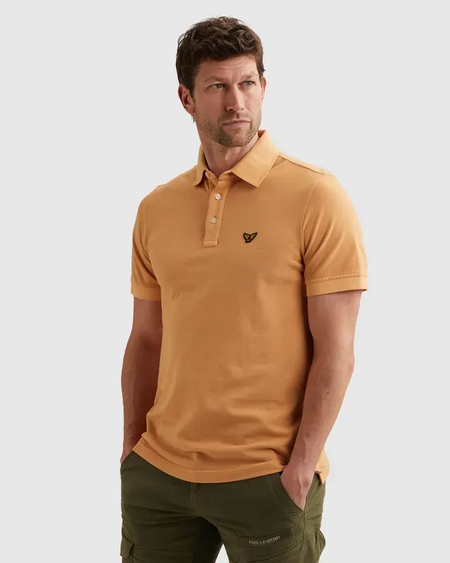 PME Legend Polo met tailwing logo en garment-dye wassing