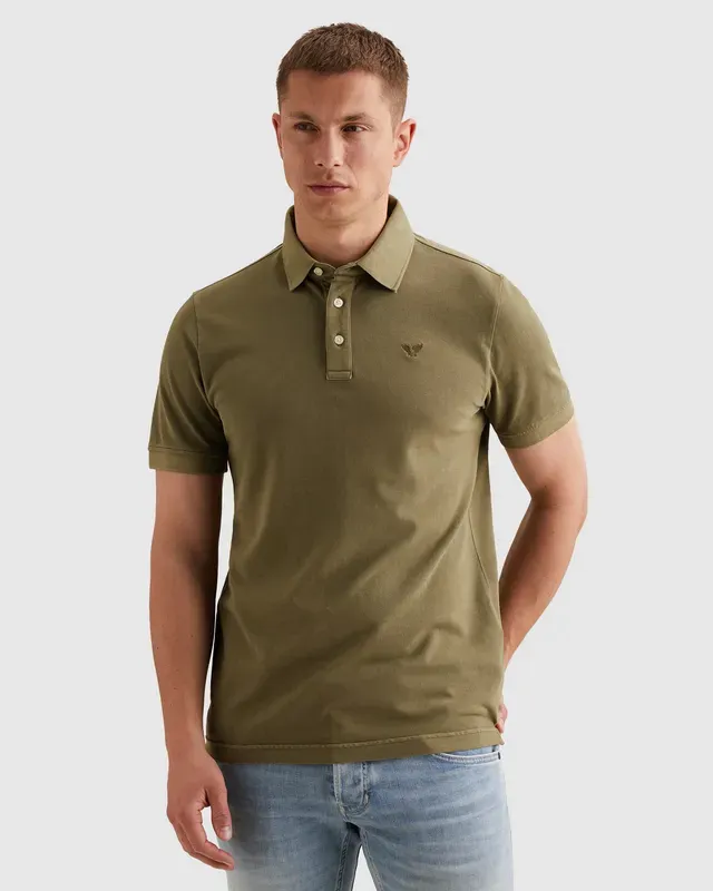 PME Legend Polo met garment-dye wassing van piqué
