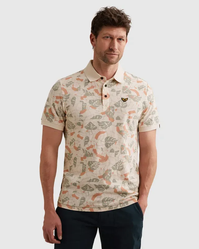 PME Legend Polo met allover print en tailwing logo
