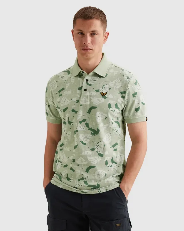 PME Legend Polo met allover print en tailwing logo