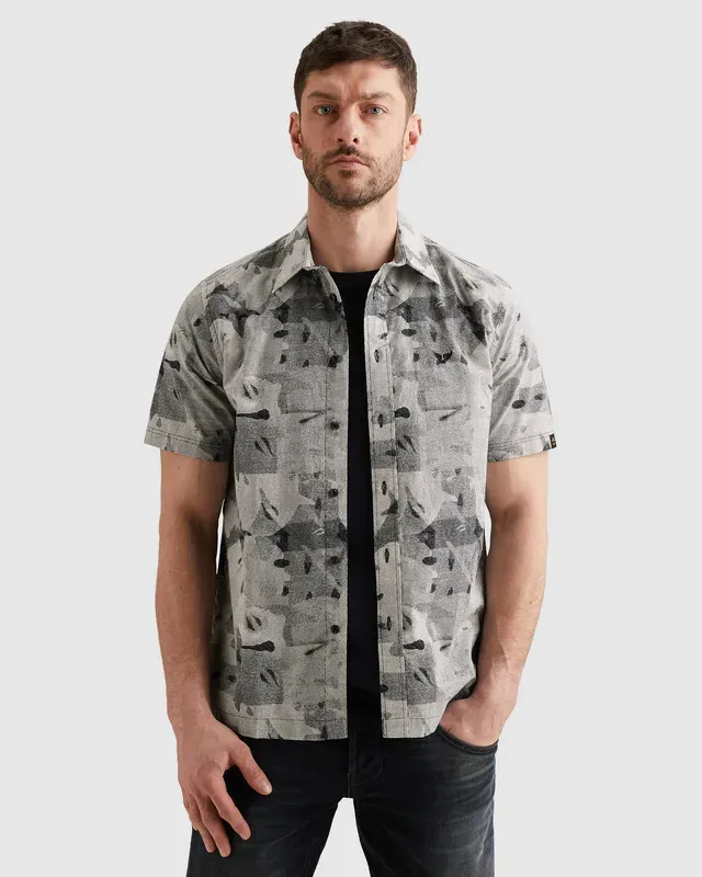 PME Legend Overhemd met korte mouwen en allover print