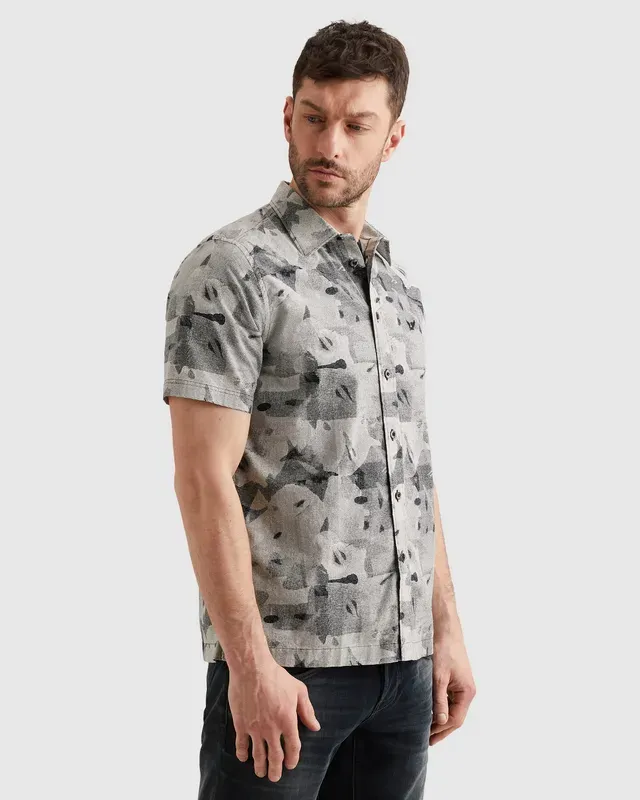 PME Legend Overhemd met korte mouwen en allover print