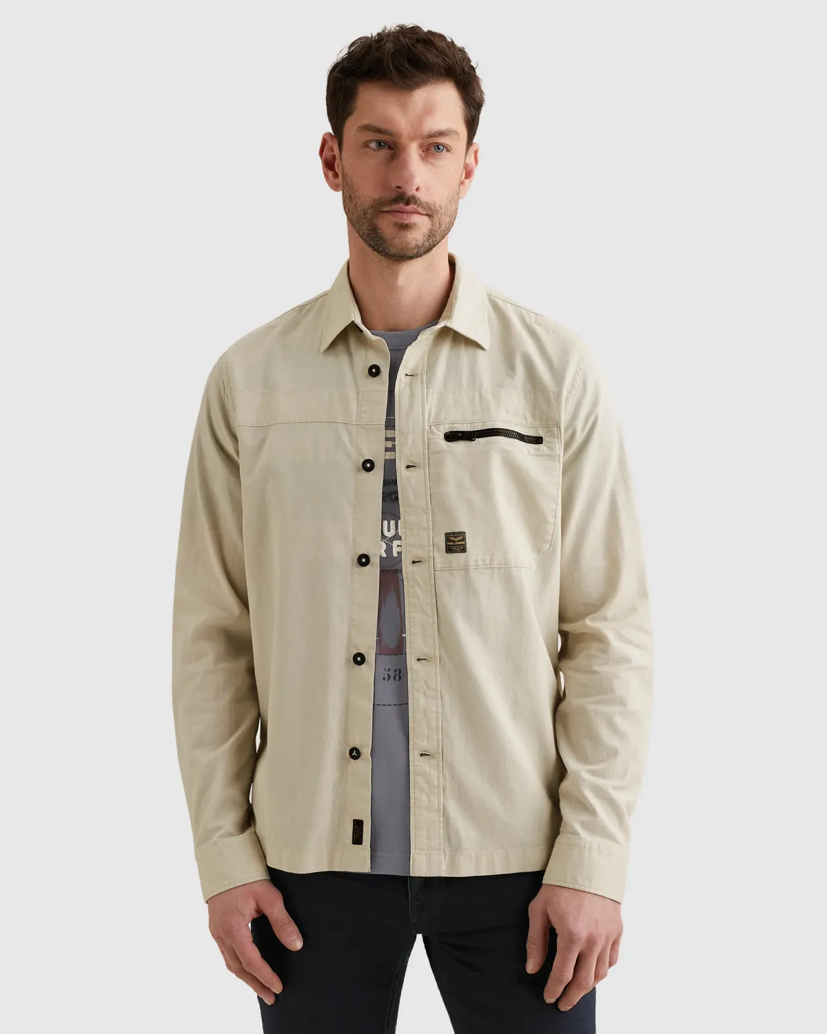 PME Legend Shirt jacket met knoopsluiting en borstzak