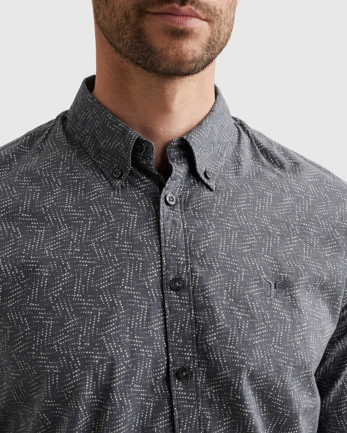 PME Legend Overhemd met allover print en button down kraag
